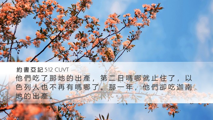約 書 亞 記 5:12 CUVT Bible Verse Image