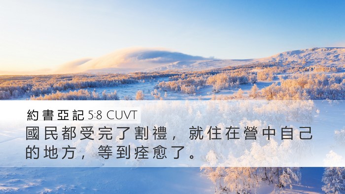 約 書 亞 記 5:8 CUVT Desktop Wallpaper - 國 民 都 受 完 了 割 禮 ， 就 住 在 - Desktop Bible Verse Wallpaper