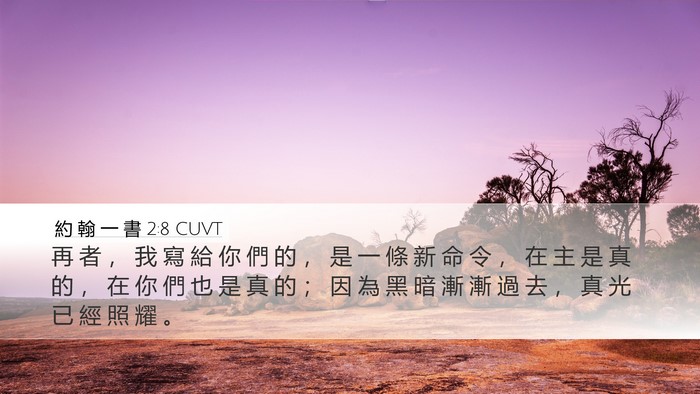 約 翰 一 書 2:8 CUVT Bible Verse Image