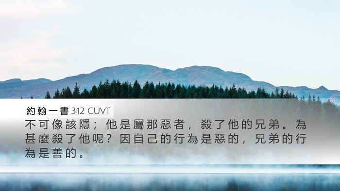 約 翰 一 書 3:12 CUVT Bible Verse Image