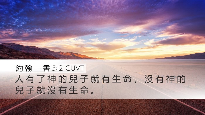 約 翰 一 書 5:12 CUVT Desktop Wallpaper - 人 有 了 神 的 兒 子 就 有 生 命 ， - Desktop Bible Verse Wallpaper