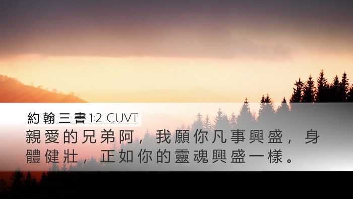 約 翰 三 書 1:2 CUVT Desktop Wallpaper - 親 愛 的 兄 弟 阿 ， 我 願 你 凡 事 - Desktop Bible Verse Wallpaper
