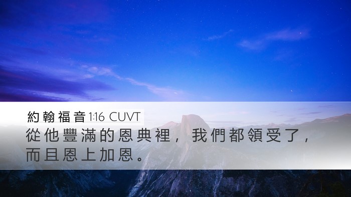 約 翰 福 音 1:16 CUVT Bible Verse Image