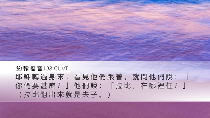 約 翰 福 音 1:38 CUVT Bible Verse Image