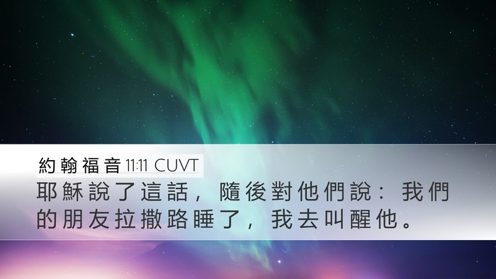 約 翰 福 音 11:11 CUVT Bible Verse Image