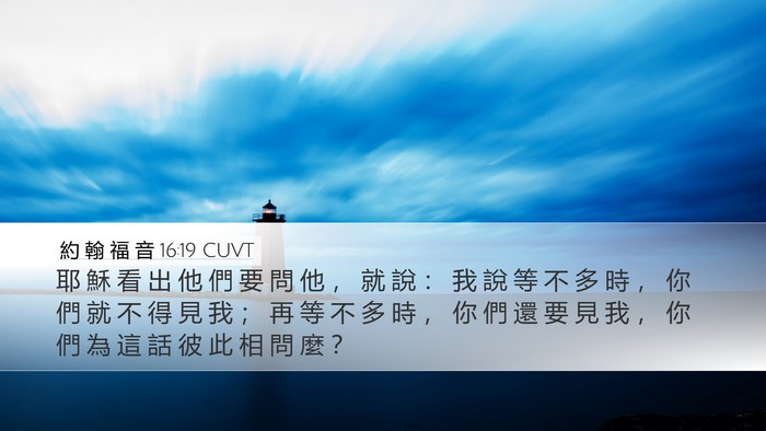 約 翰 福 音 16:19 CUVT Bible Verse Image