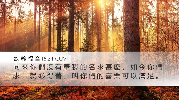 約 翰 福 音 16:24 CUVT Bible Verse Image