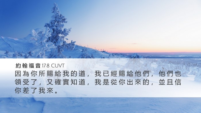約 翰 福 音 17:8 CUVT Bible Verse Image
