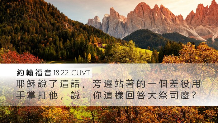 約 翰 福 音 18:22 CUVT Bible Verse Image