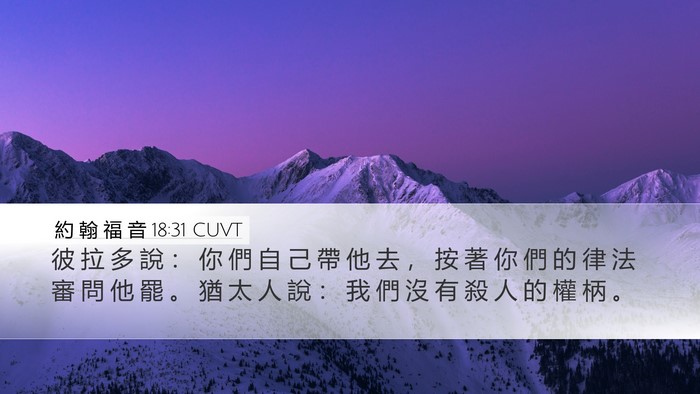 約 翰 福 音 18:31 CUVT Bible Verse Image