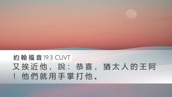 約 翰 福 音 19:3 CUVT Desktop Wallpaper - 又 挨 近 他 ， 說 ： 恭 喜 ， 猶 太 - Desktop Bible Verse Wallpaper