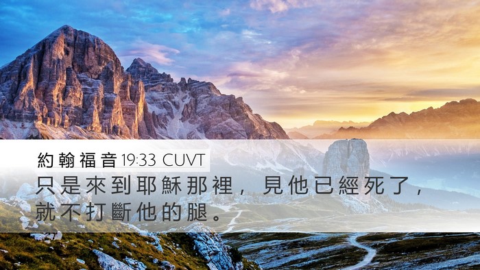 約 翰 福 音 19:33 CUVT Desktop Wallpaper - 只 是 來 到 耶 穌 那 裡 ， 見 他 已 - Desktop Bible Verse Wallpaper