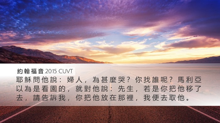 約 翰 福 音 20:15 CUVT Bible Verse Image
