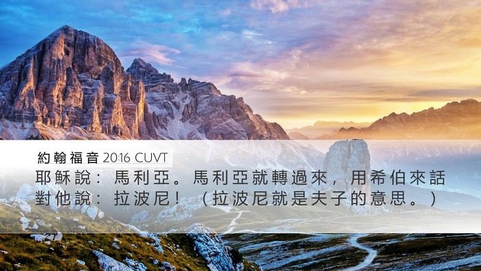 約 翰 福 音 20:16 CUVT Bible Verse Image