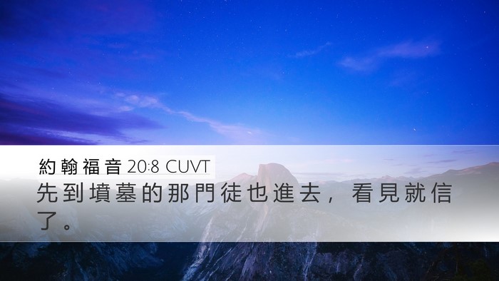 約 翰 福 音 20:8 CUVT Bible Verse Image