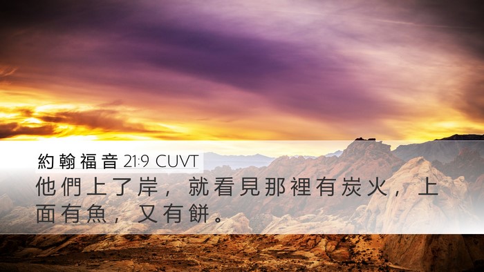 約 翰 福 音 21:9 CUVT Bible Verse Image