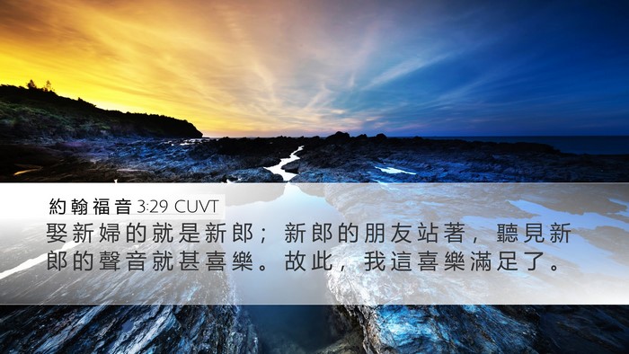 約 翰 福 音 3:29 CUVT Bible Verse Image