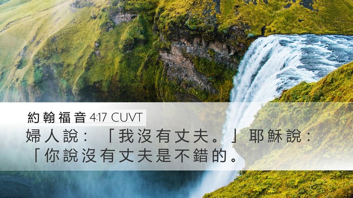 約 翰 福 音 4:17 CUVT Desktop Wallpaper - 婦 人 說 ： 「 我 沒 有 丈 夫 。 」 - Desktop Bible Verse Wallpaper