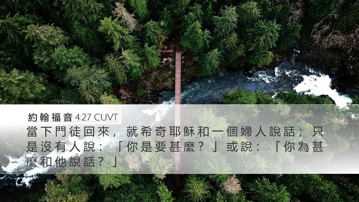 約 翰 福 音 4:27 CUVT Bible Verse Image