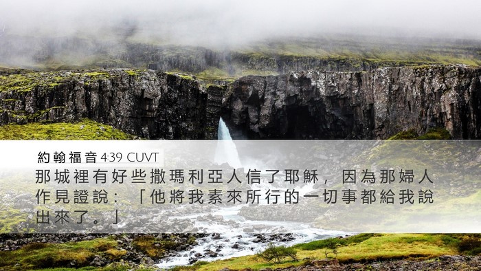 約 翰 福 音 4:39 CUVT Bible Verse Image