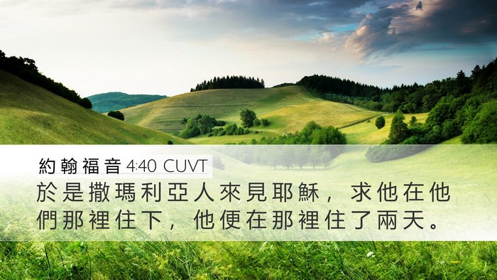 約 翰 福 音 4:40 CUVT Bible Verse Image
