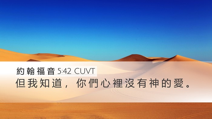 約 翰 福 音 5:42 CUVT Desktop Wallpaper - 但 我 知 道 ， 你 們 心 裡 沒 有 神 - Desktop Bible Verse Wallpaper
