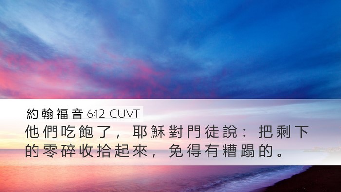 約 翰 福 音 6:12 CUVT Bible Verse Image