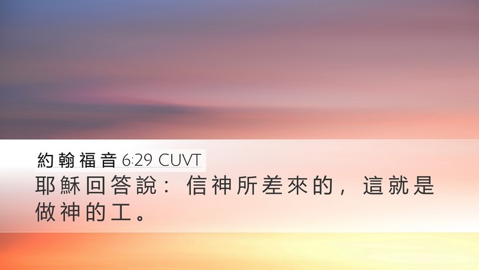 約 翰 福 音 6:29 CUVT Bible Verse Image