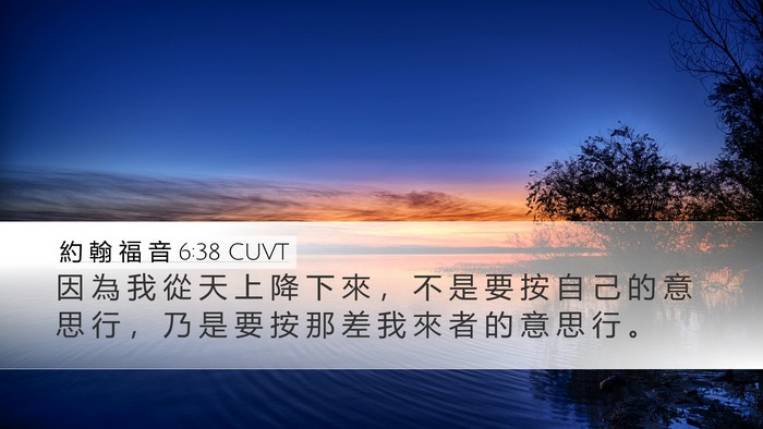 約 翰 福 音 6:38 CUVT Bible Verse Image