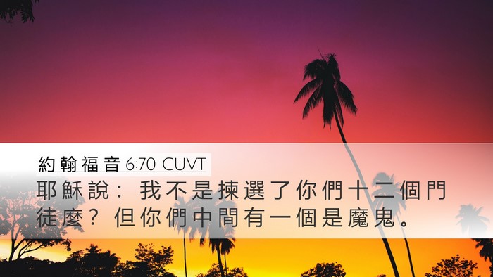 約 翰 福 音 6:70 CUVT Bible Verse Image