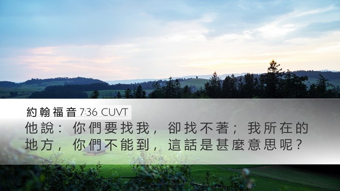 約 翰 福 音 7:36 CUVT Bible Verse Image