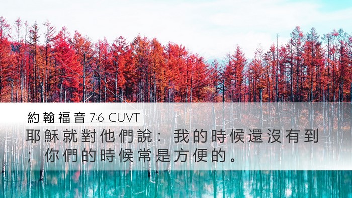約 翰 福 音 7:6 CUVT Bible Verse Image
