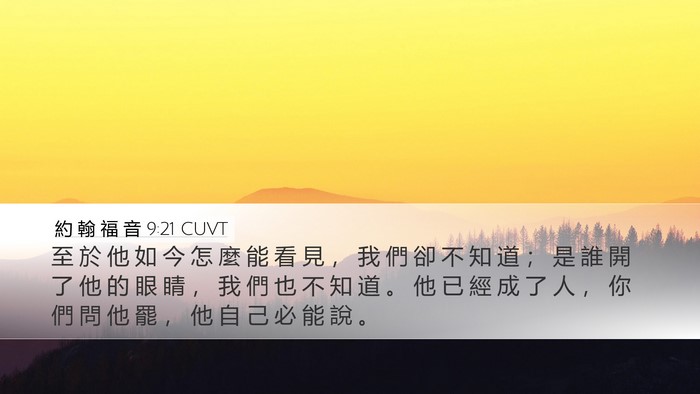 約 翰 福 音 9:21 CUVT Bible Verse Image