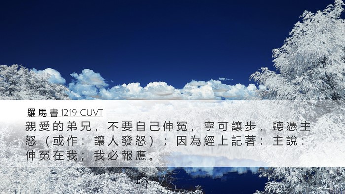 羅 馬 書 12:19 CUVT Bible Verse Image