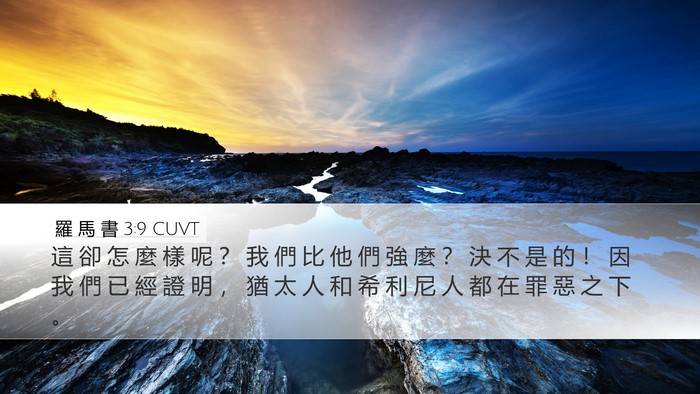 羅 馬 書 3:9 CUVT Desktop Wallpaper - 這 卻 怎 麼 樣 呢 ？ 我 們 比 他 們 - Desktop Bible Verse Wallpaper