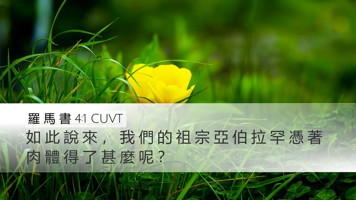 羅 馬 書 4:1 CUVT Desktop Wallpaper - 如 此 說 來 ， 我 們 的 祖 宗 亞 伯 - Desktop Bible Verse Wallpaper