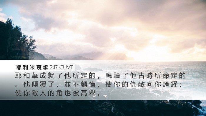 耶 利 米 哀 歌 2:17 CUVT Bible Verse Image