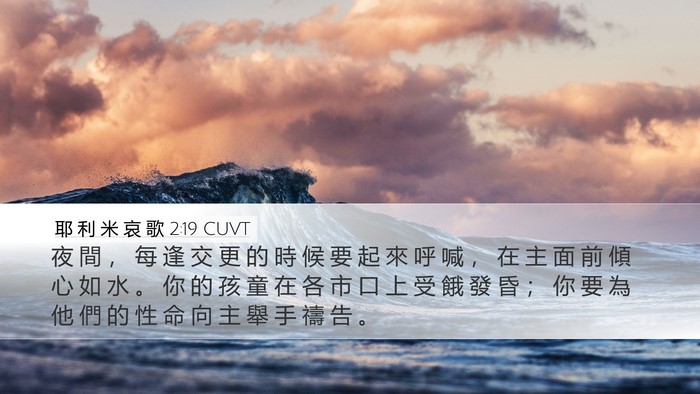 耶 利 米 哀 歌 2:19 CUVT Bible Verse Image