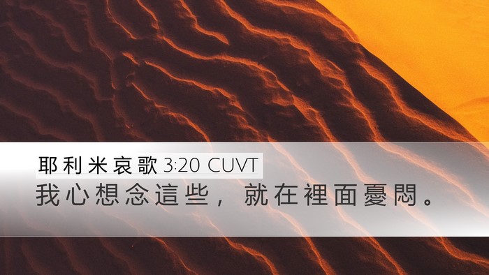 耶 利 米 哀 歌 3:20 CUVT Bible Verse Image