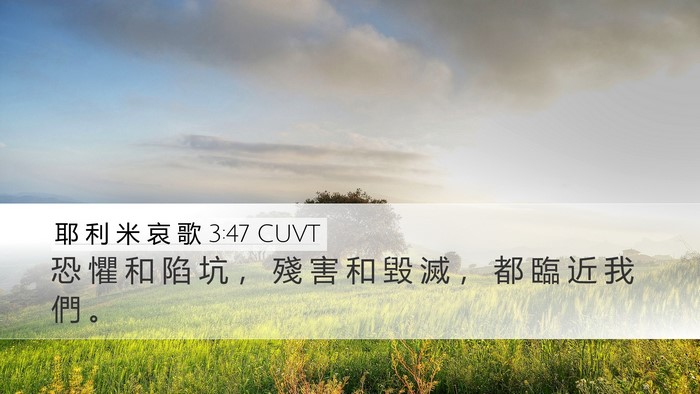 耶 利 米 哀 歌 3:47 CUVT Bible Verse Image