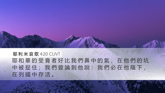 耶 利 米 哀 歌 4:20 CUVT Bible Verse Image