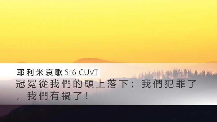 耶 利 米 哀 歌 5:16 CUVT Bible Verse Image