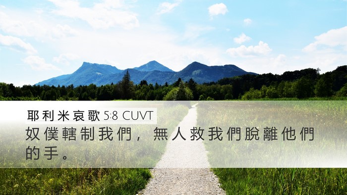 耶 利 米 哀 歌 5:8 CUVT Bible Verse Image