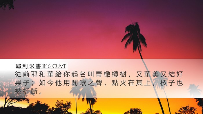 耶 利 米 書 11:16 CUVT Bible Verse Image