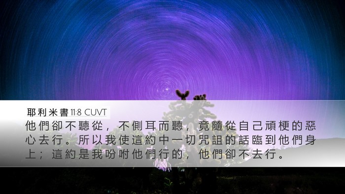 耶 利 米 書 11:8 CUVT Bible Verse Image