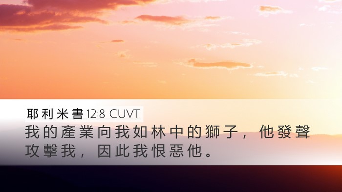 耶 利 米 書 12:8 CUVT Desktop Wallpaper - 我 的 產 業 向 我 如 林 中 的 獅 子 - Desktop Bible Verse Wallpaper