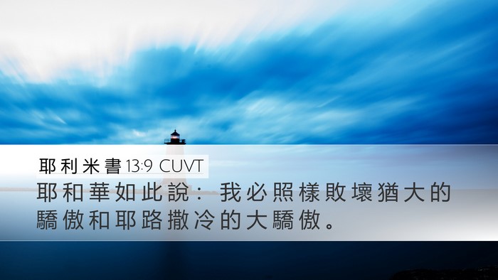 耶 利 米 書 13:9 CUVT Desktop Wallpaper - 耶 和 華 如 此 說 ： 我 必 照 樣 敗 - Desktop Bible Verse Wallpaper