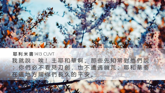 耶 利 米 書 14:13 CUVT Bible Verse Image