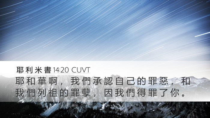 耶 利 米 書 14:20 CUVT Bible Verse Image