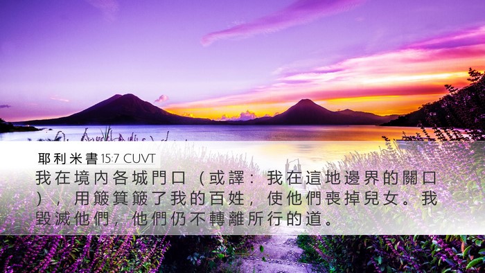 耶 利 米 書 15:7 CUVT Desktop Wallpaper - 我 在 境 內 各 城 門 口 （ 或 譯 ： - Desktop Bible Verse Wallpaper